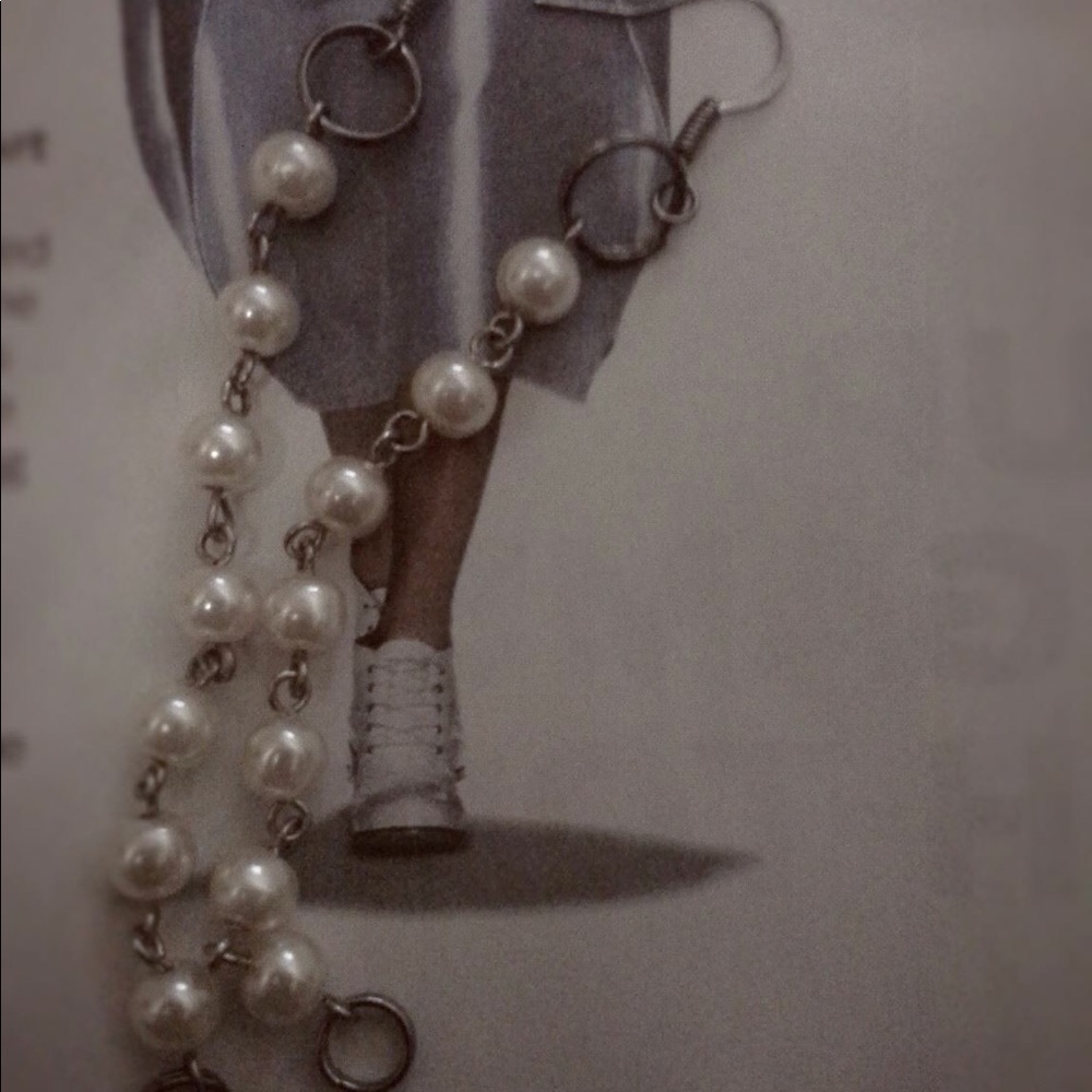 Ball & Chain Pearl Earrings